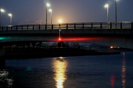 ドリームアイランドに繋がる芝山大橋の夜景