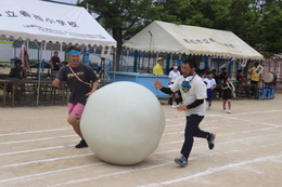 大玉ころがし(ホームページ委員会撮影) 大玉ころがし