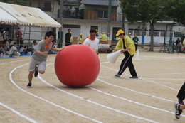 大玉ころがし(ホームページ委員会撮影) 大玉ころがし