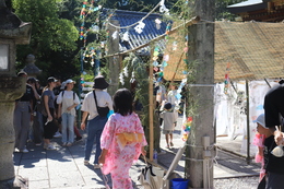 拝殿 茅の輪くぐり(ホームページ委員会撮影) 拝殿 茅の輪くぐり